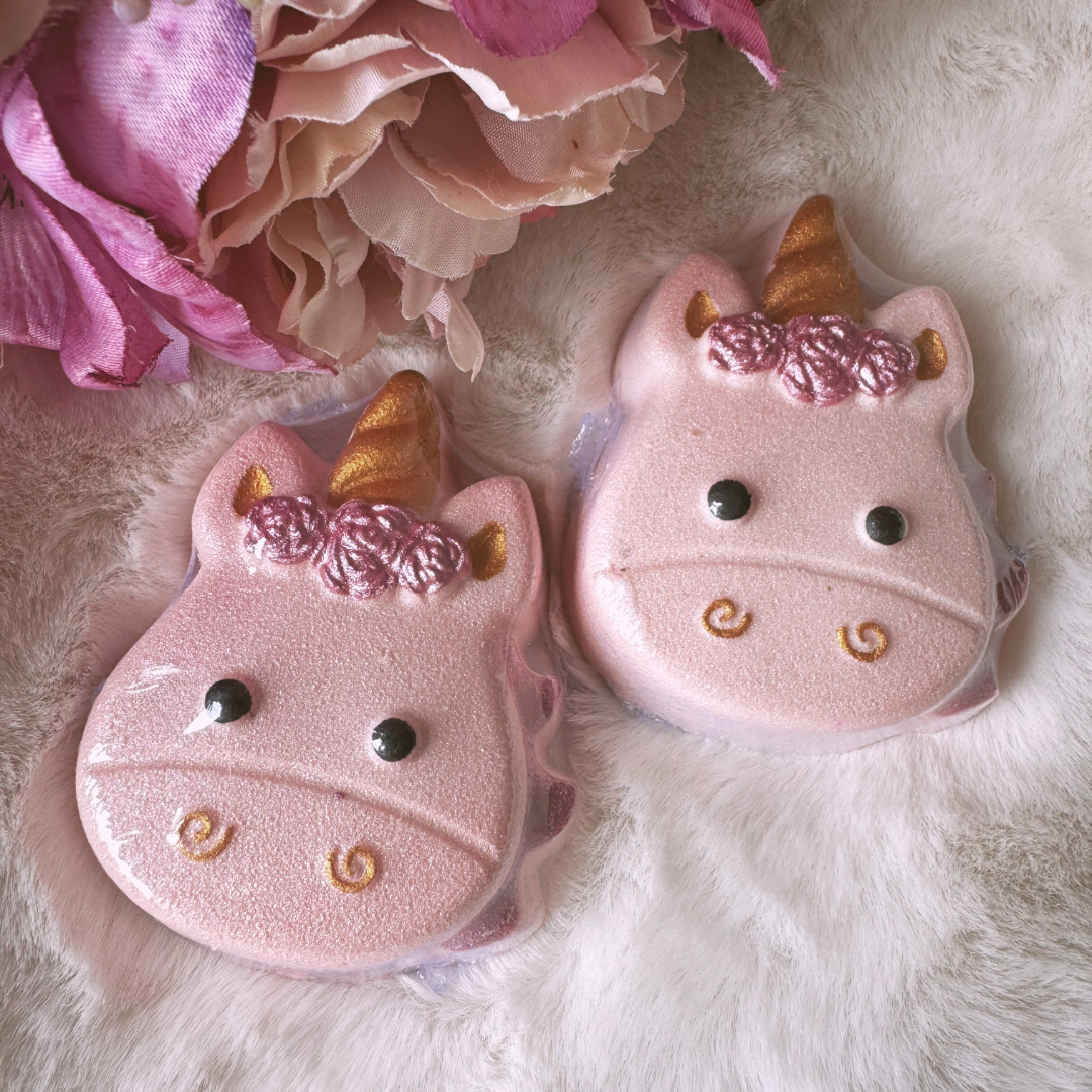 Pink Unicorn Face Bath Bomb - Princess Castle Hotel